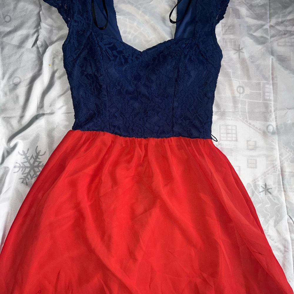 Jodi Kristopher Navy and Red Kids Formal Dress